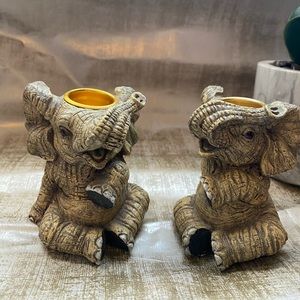 elephant candle holders.